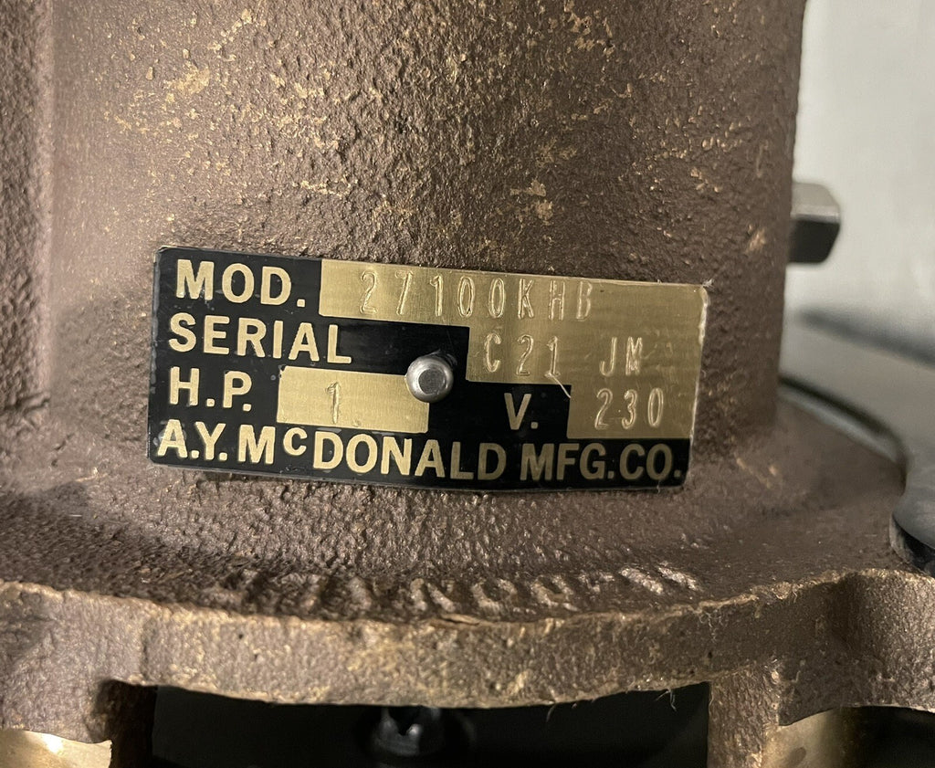 McDonald 27100KHB Super Booster Pump 1HP 1PH 230V K Series NEW! FREE SHIPPING!