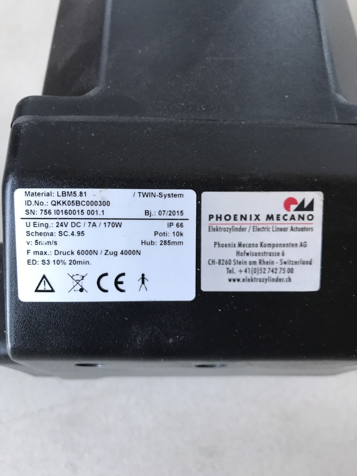 Phoenix Mecano Actuator LBM5.81 NEW