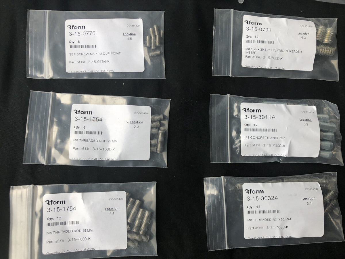 3Form SimpleSpec 200.08 Partition Hanging Kit NEW NO PARTITION INCLUDED