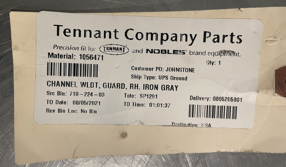 Tennant 1056471 Channel Weldment Guard Gray NEW WITH TAGS! FREE SHIPPING!