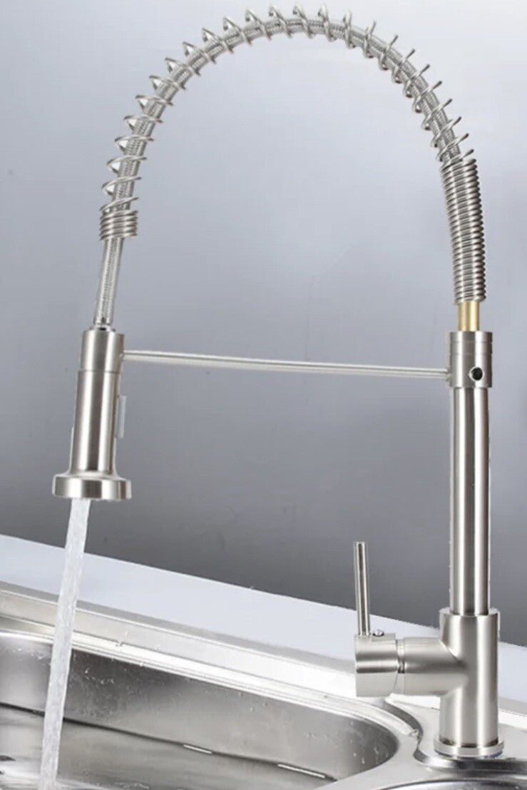 Kitchen Faucet Pull Down Brushed Chrome/Silver Finish Keenso US-JY27327 NEW!