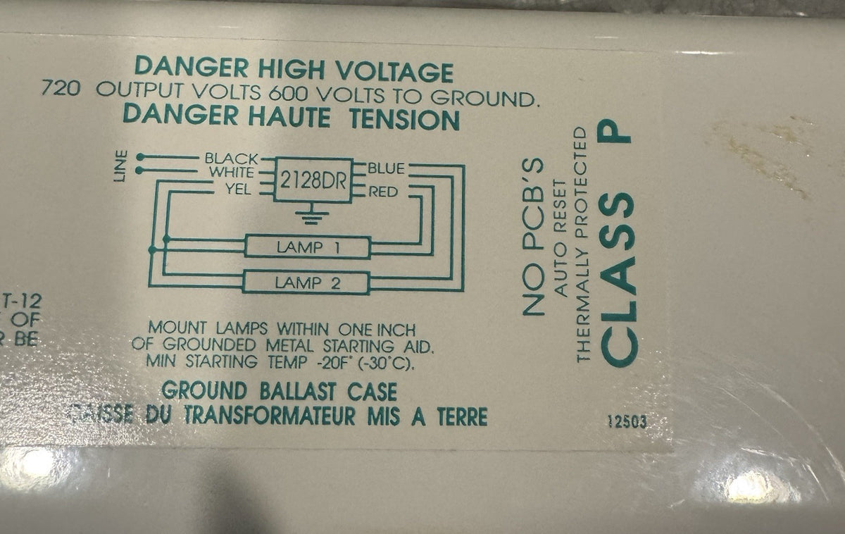France 2128DR Sign Ballast Fluorescent 120V 800 mA T-12 NEW IN BOX! SHIPS FREE