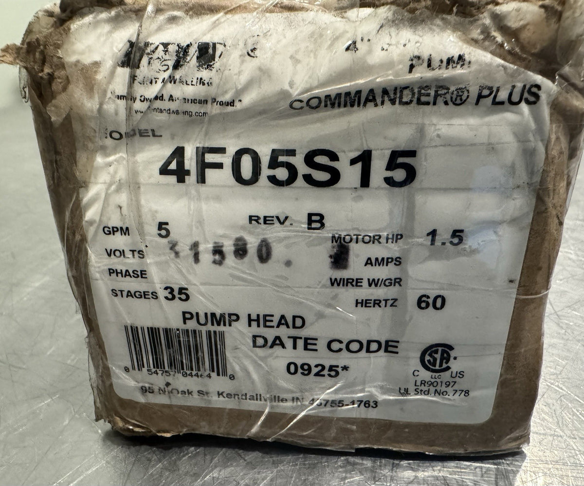 F&W 4F05S15 Submersible Pump End 1.5HP 5GPM NEW IN BOX! FREE SHIPPING!