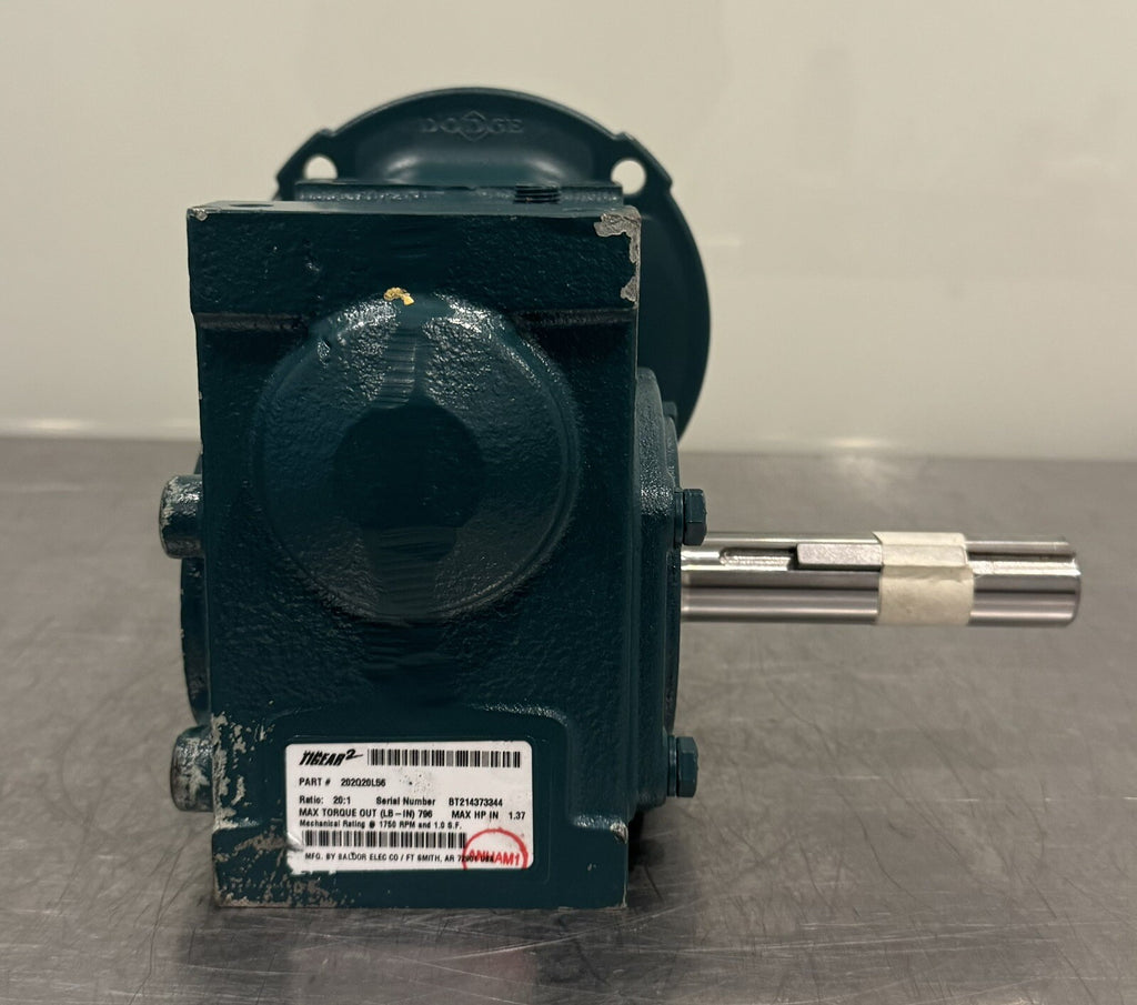 Dodge 202Q20L56 Tigear-2 Right Angle Worm Gear Reducer NEW! FREE SHIPPING!