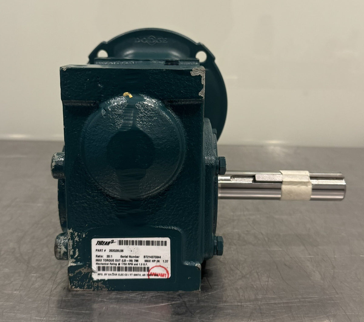 Dodge 202Q20L56 Tigear-2 Right Angle Worm Gear Reducer NEW! FREE SHIPPING!
