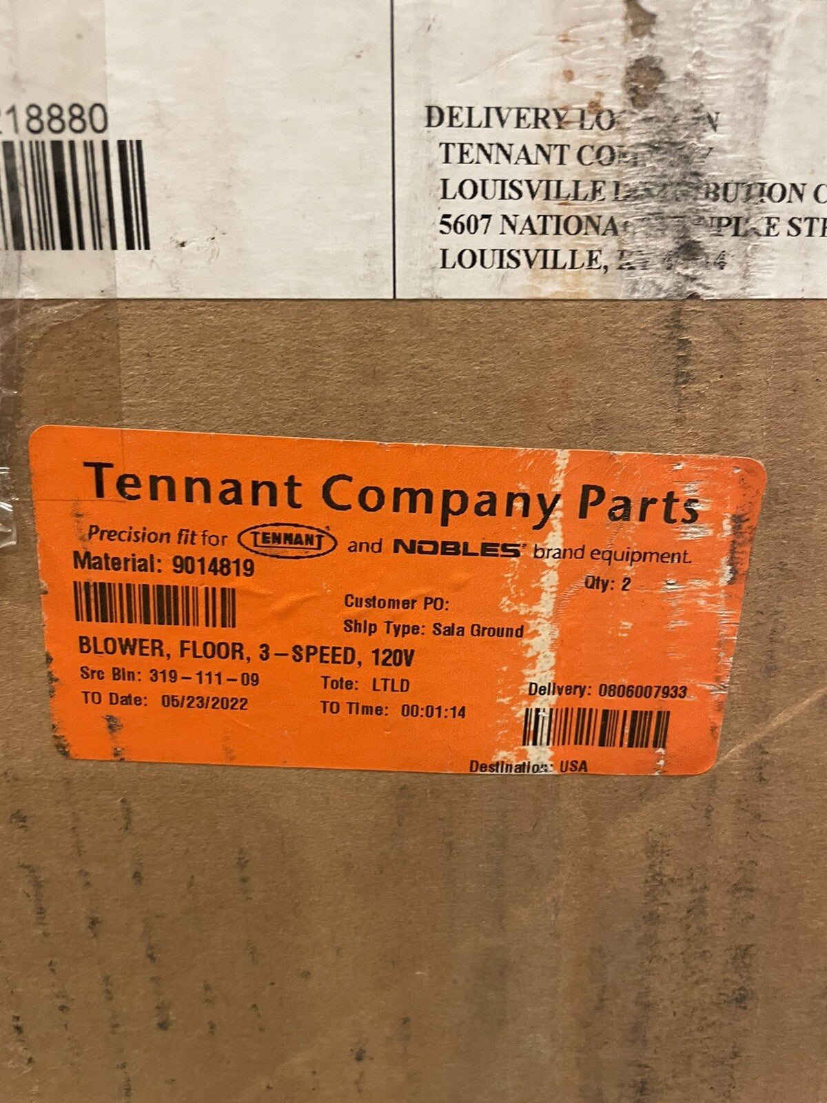 Tennant 9014819 Nobles Blower Air Mover Dryer 3 Speed 120V NEW! FREE SHIPPING!