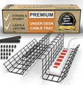 Scandinavian Hub Under Desk Rack Cable Tray Organizer Black Set Of 2 NEW IN BOX