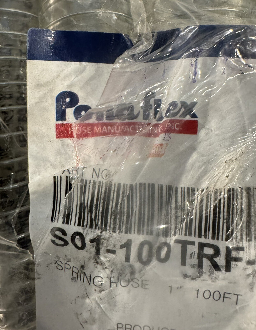 Ponaflex S01-100TRF-100F Spring Hose 1” x 100’ Food Grade NEW! FREE SHIPPING!