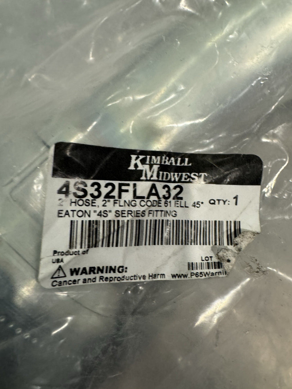Kimball Midwest 4S32FLA32 Hydraulic Hose End Split Flange 45 NEW! FREE SHIPPING!