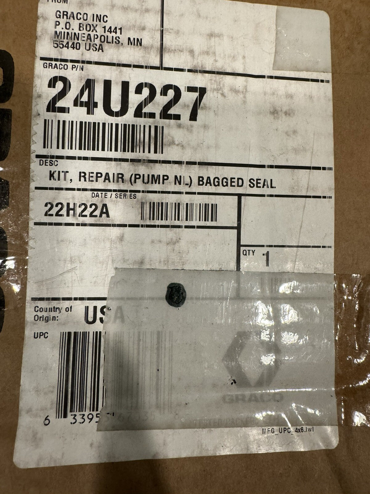 Graco 24U227 Repair Kit Pump NL NEW IN BOX! FREE SHIPPING! 