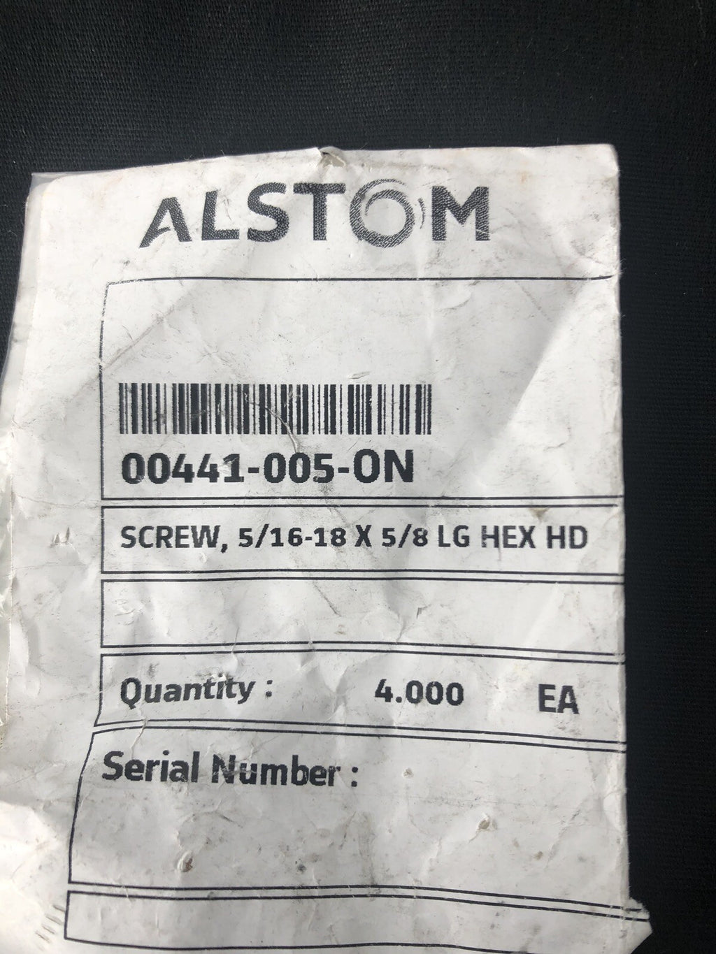 Alstom 00441-005-0N Screws 4PK NEW!!! FREE SHIPPING!!!