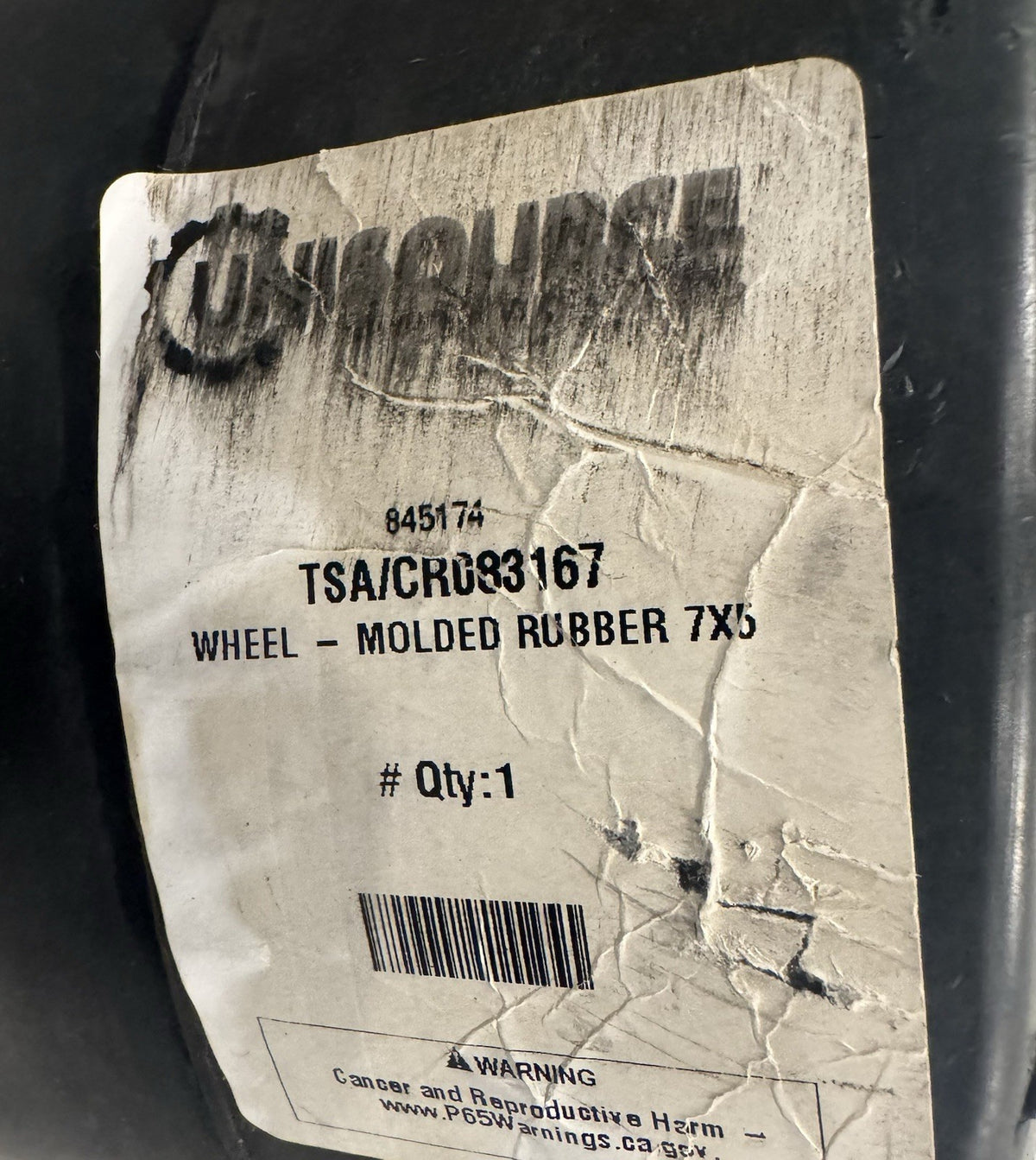 083167 Total Source Crown Rubber Load Wheel NEW! FREE SHIPPING!