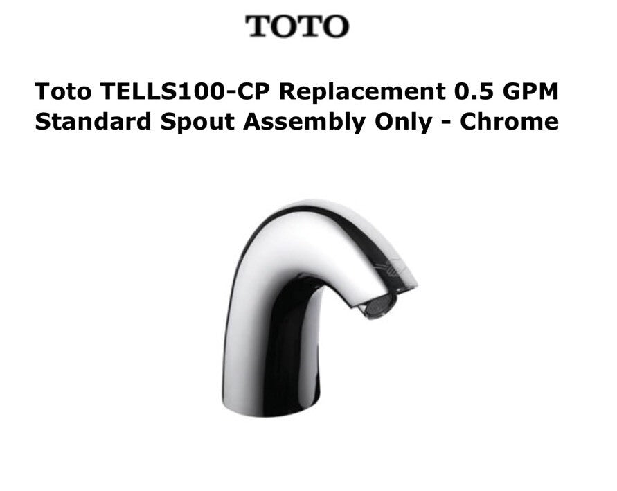 Toto TELLS100#CP Standard Spout Assembly, 0.5 GPM, Chrome