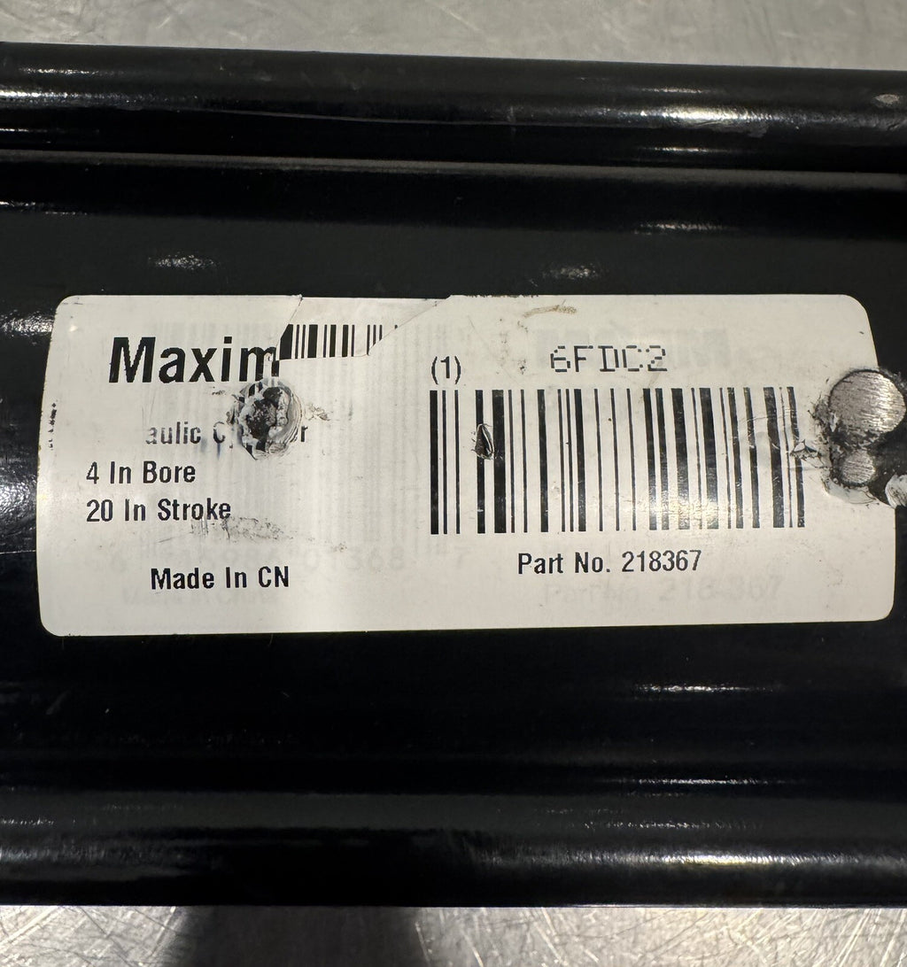 Maxim 218-367 Hydraulic Cylinder 4” Bore 20” Stroke NEW! FREE SHIPPING!