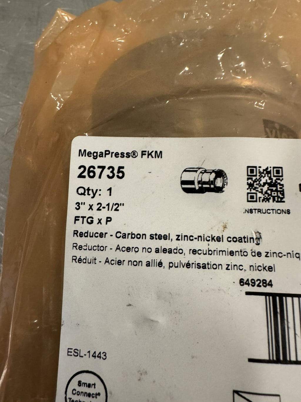Viega 26735 Megapress FLM 3” x 2.5” Reducer Fitting NEW! FREE SHIPPING!