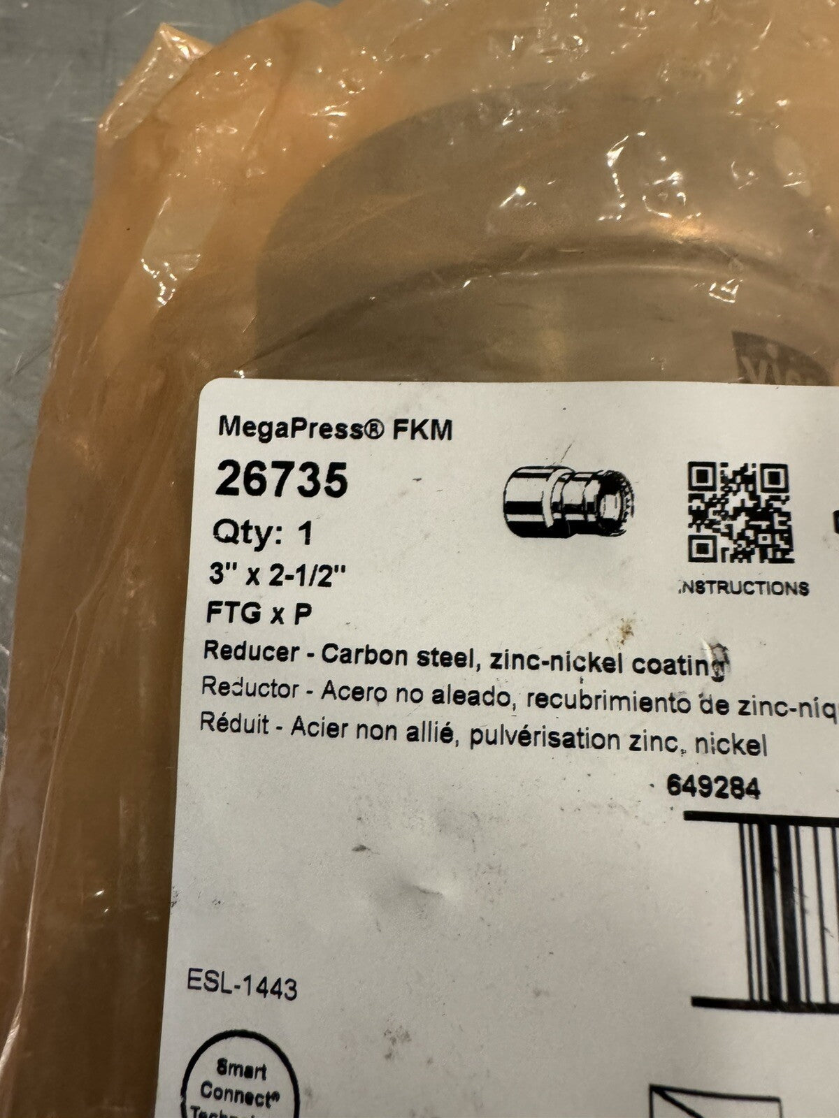Viega 26735 Megapress FLM 3” x 2.5” Reducer Fitting NEW! FREE SHIPPING!