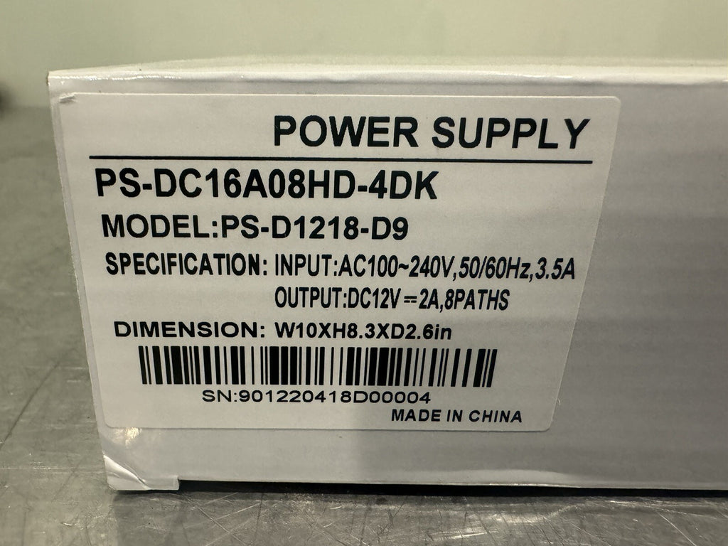 PC-DC16A08HD-4DK IC Realtime Power Supply 8 Channel NEW IN BOX! FREE SHIPPING!