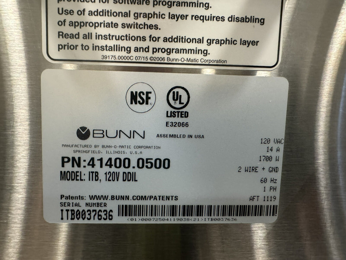 Bunn 41400.0500 Ice Tea Brewer ITB Dual Dilution DAMAGED NEW! FREE SHIPPING!