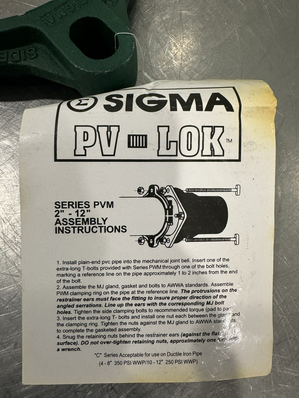 Sigma PVM-S6 PV-LOK 6” Pipe Restraint NEW IN BOX! FREE SHIPPING!