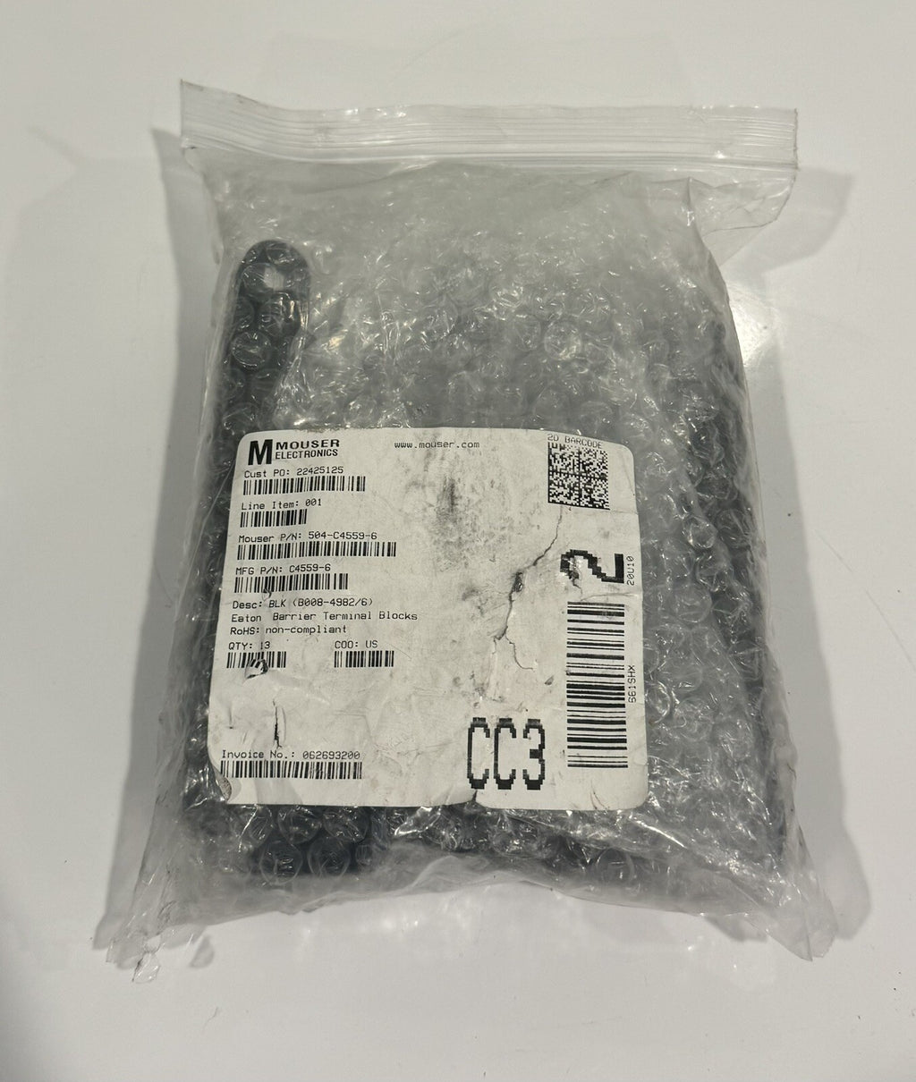 504-C4559-6 Eaton Bussman Barrier Terminal Block NEW! FREE SHIPPING!