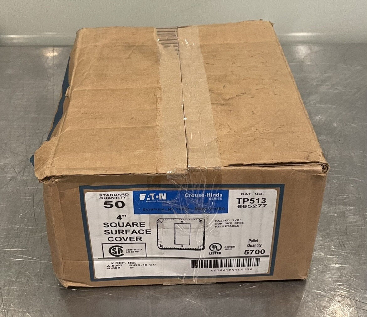 Eaton TP513 Square Service Cover 4” Steel Raised 1/2” 50 PACK NEW! FREE SHIPPING