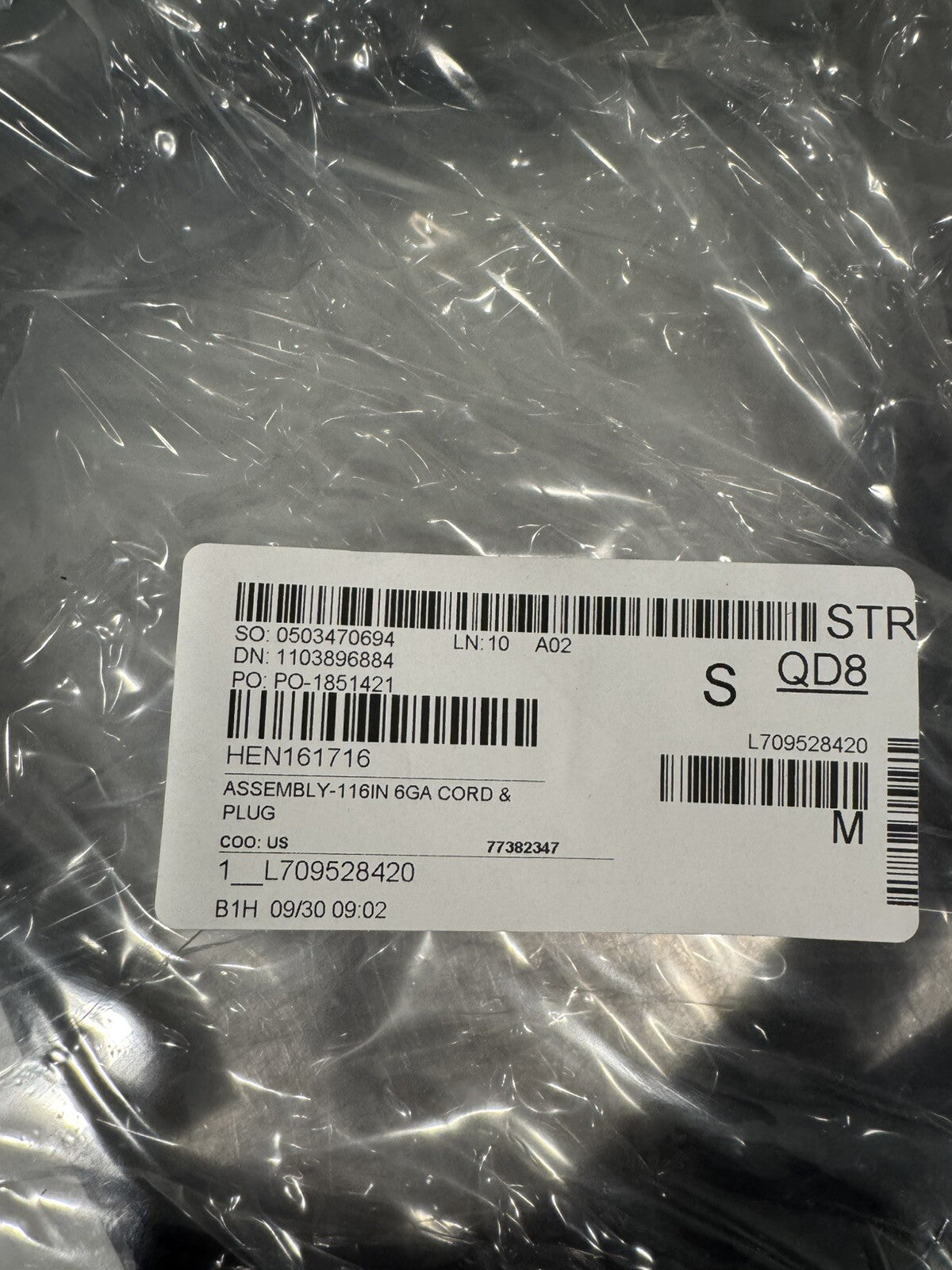 Henny Penny 161716 Cord 116” 6 Gauge Cord & Plug Genuine NEW! FREE SHIPPING!