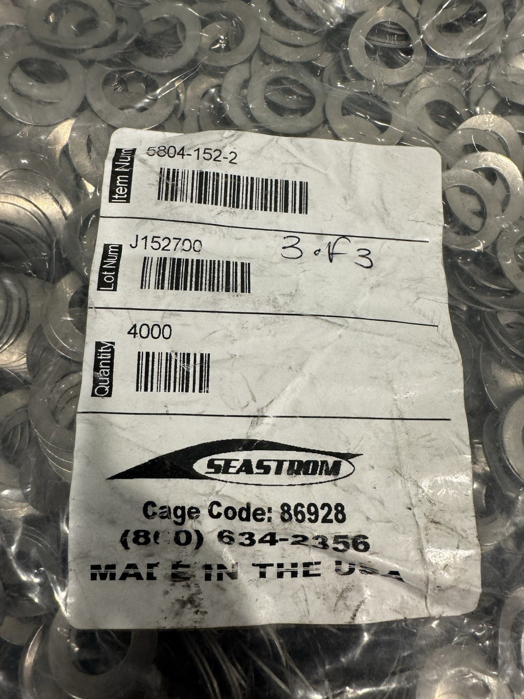 Seastrom 5804-152-2 Spring Washers PACK OF 4000 NEW! FREE SHIPPING!