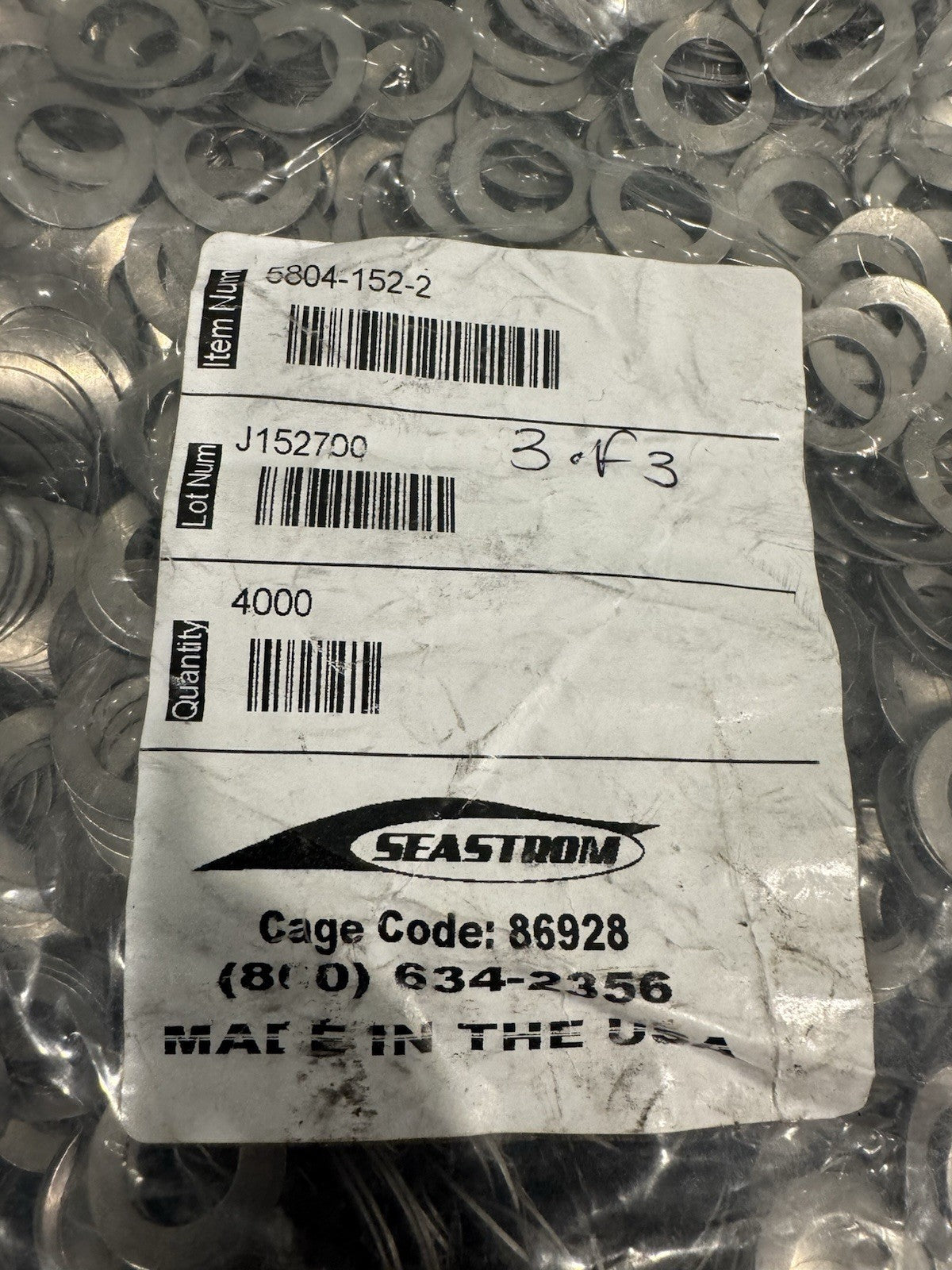 Seastrom 5804-152-2 Spring Washers PACK OF 4000 NEW! FREE SHIPPING!