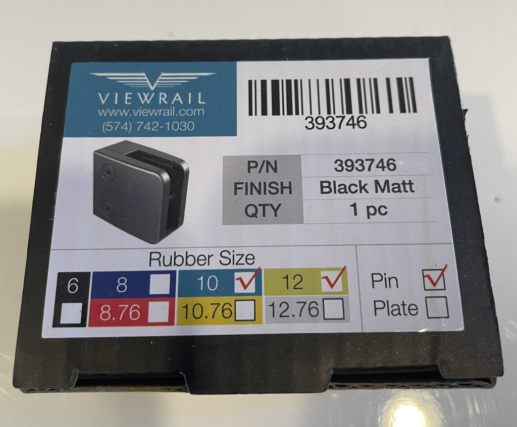 Viewrail 393746 Glass Clip Black NEW! FREE SHIPPING!
