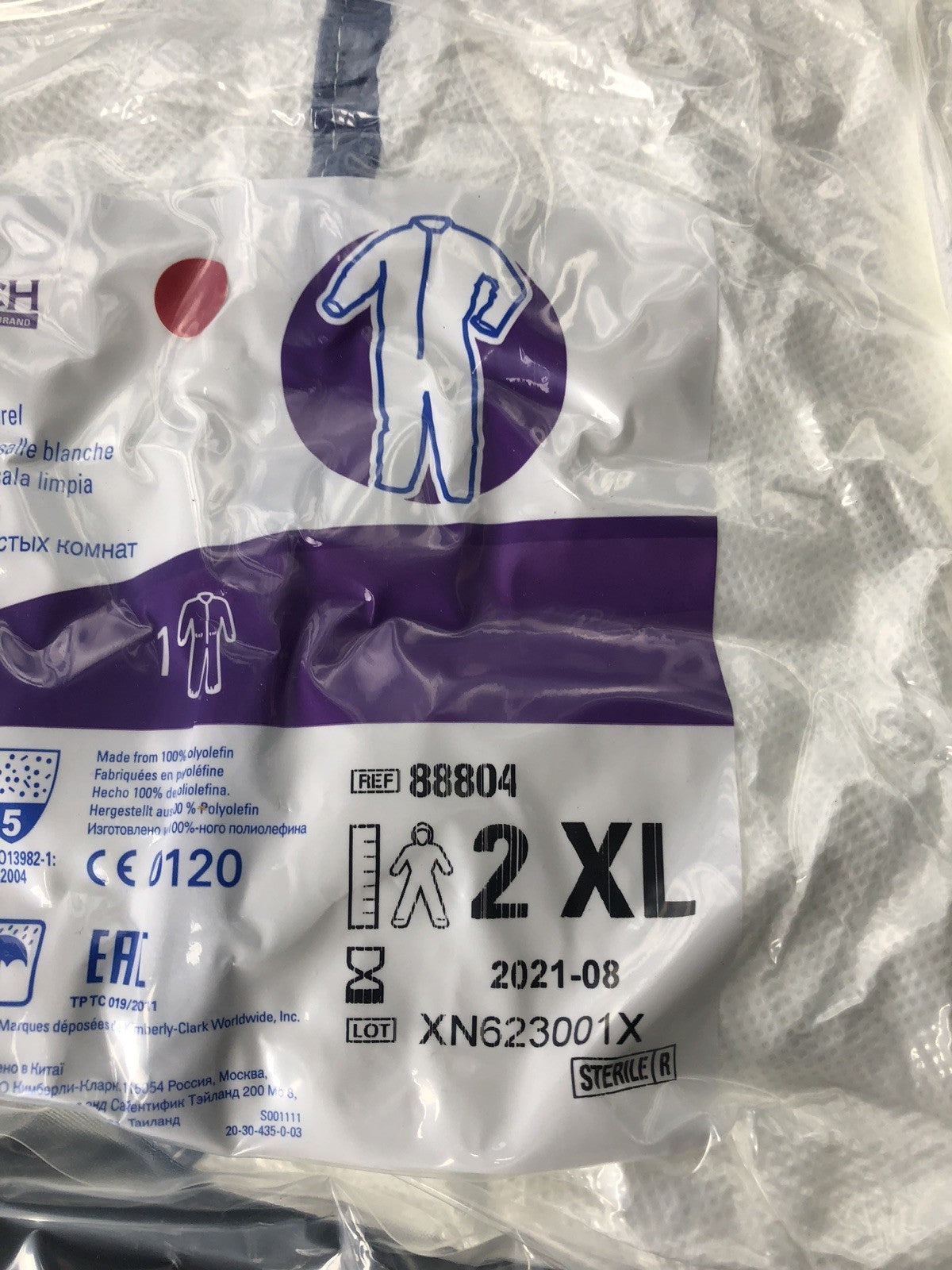 Kimtech 88804 White A5 SMS Fabric Cleanroom Coveralls 2XL NEW Bulk Discounts