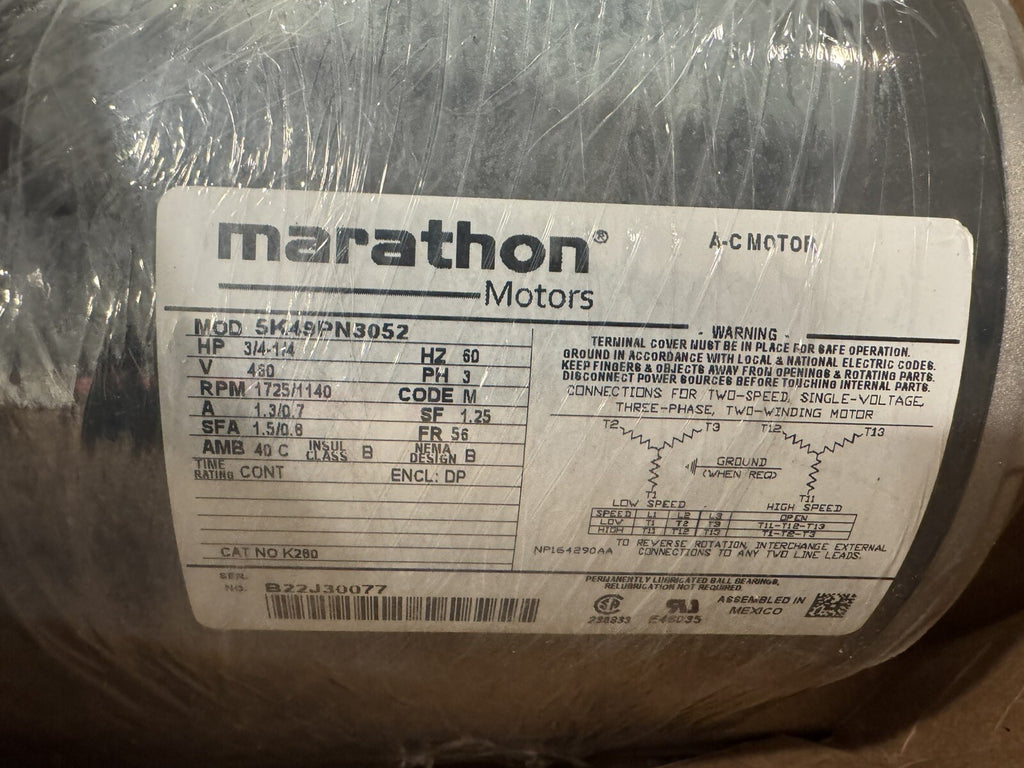 Marathon K280 Belt Drive Fan Motor 1725/1140 RPM 5K49PN3052 NEW IN BOX!