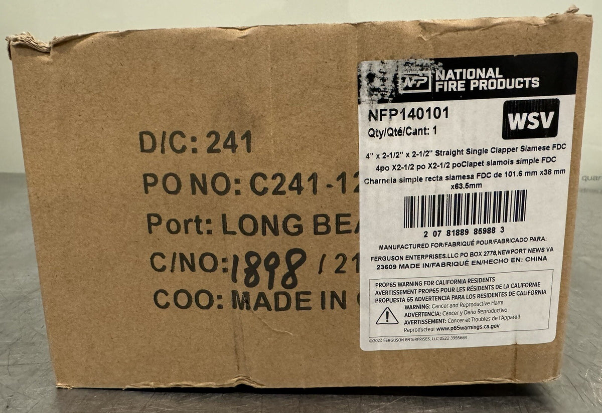 NFP140101 Straight Single Clapper 4” X 2.5” X 2.5” NEW IN BOX! FREE SHIPPING!