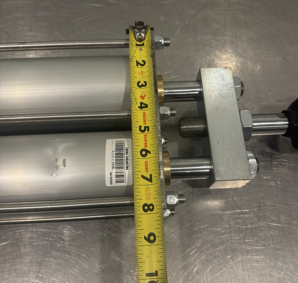 Lanau 3-1/4 X 24DBL Double Pneumatic Air Cylinder NEW! DENTS! FREE SHIPPING!