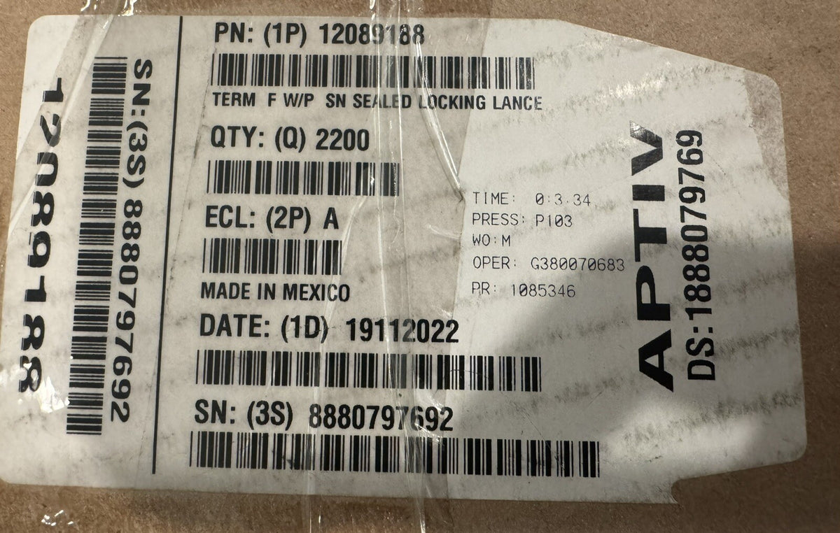 Aptiv 12089188 Crimp Terminal 2200 Pack Delphi NEW! FREE SHIPPING!
