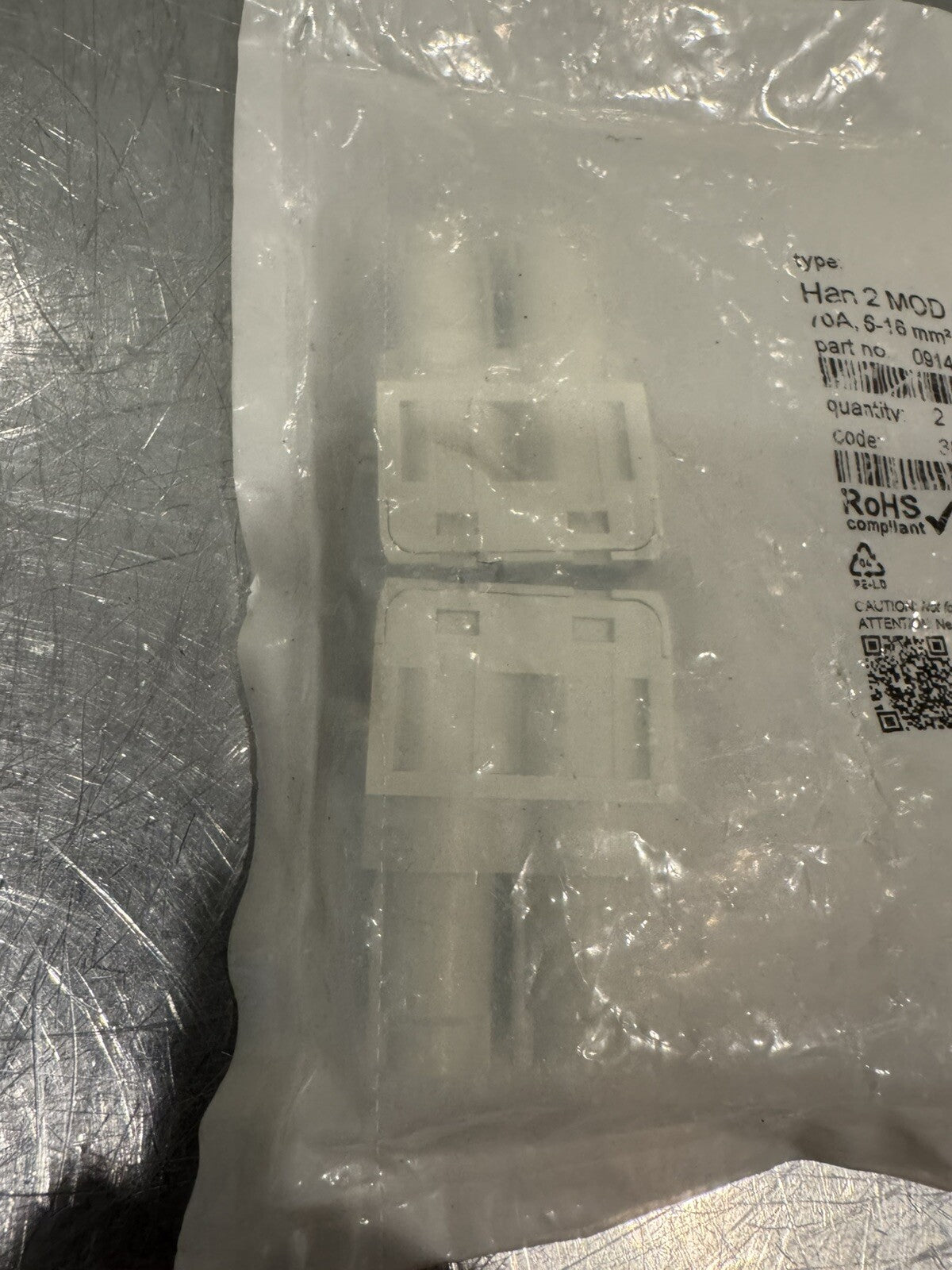 Harting HAN 2 MOD F-AX Connector Terminal 2 PACK NEW! FREE SHIPPING!