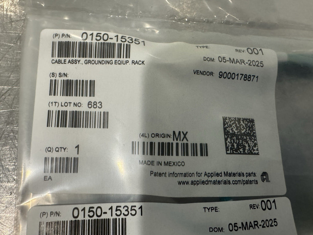 Applied Materials 0150-15351 Cable ASSY Rack Grounding NEW! FREE SHIPPING!