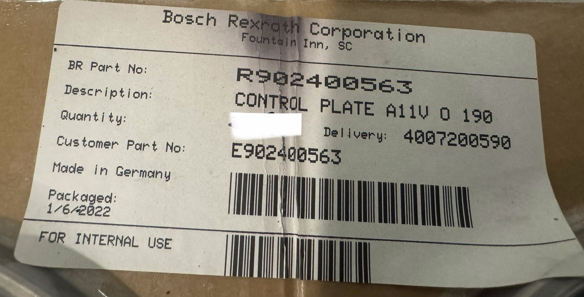 Bosch Rexroth R902400563 Valve Control Plate NEW! FREE SHIPPING!