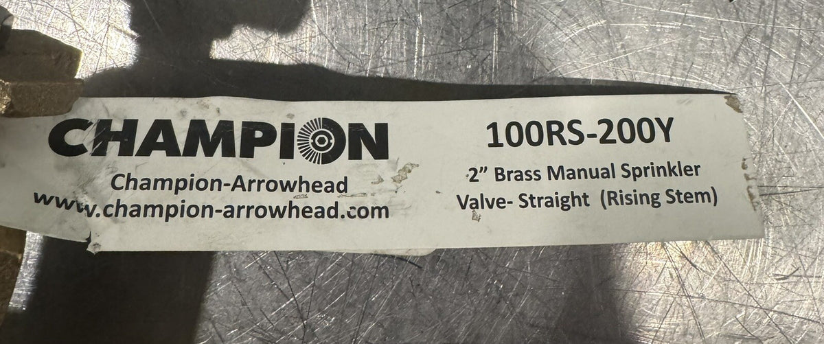 Champion 100RS-200Y Brass Straight Valve 2” Rising Swivel NEW! FREE SHIPPING!