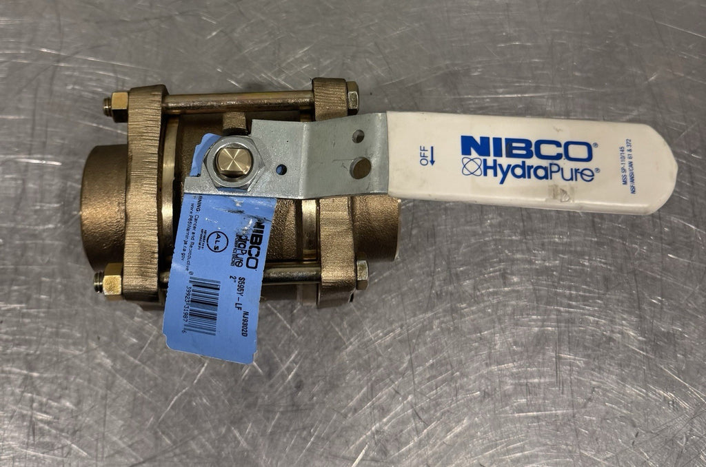 Nibco S595Y-LF 2" Ball Valve Silicone Bronze Full Port Solder NJ9302D NEW!