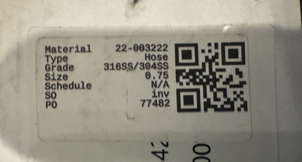 Flexible Jumpover Hose 07-J90-J90-002-42 316SS/304SS Size .75 22-003222 NEW!