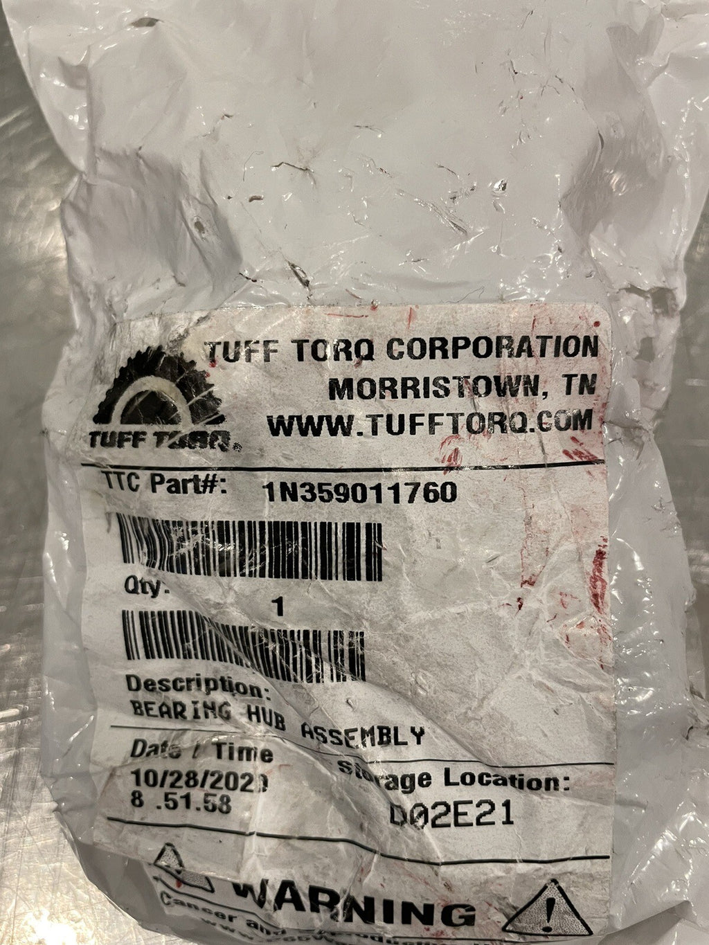 Tuff Torq 1N359011760 Bearing Hub Assembly Genuine NEW! FREE SHIPPING!
