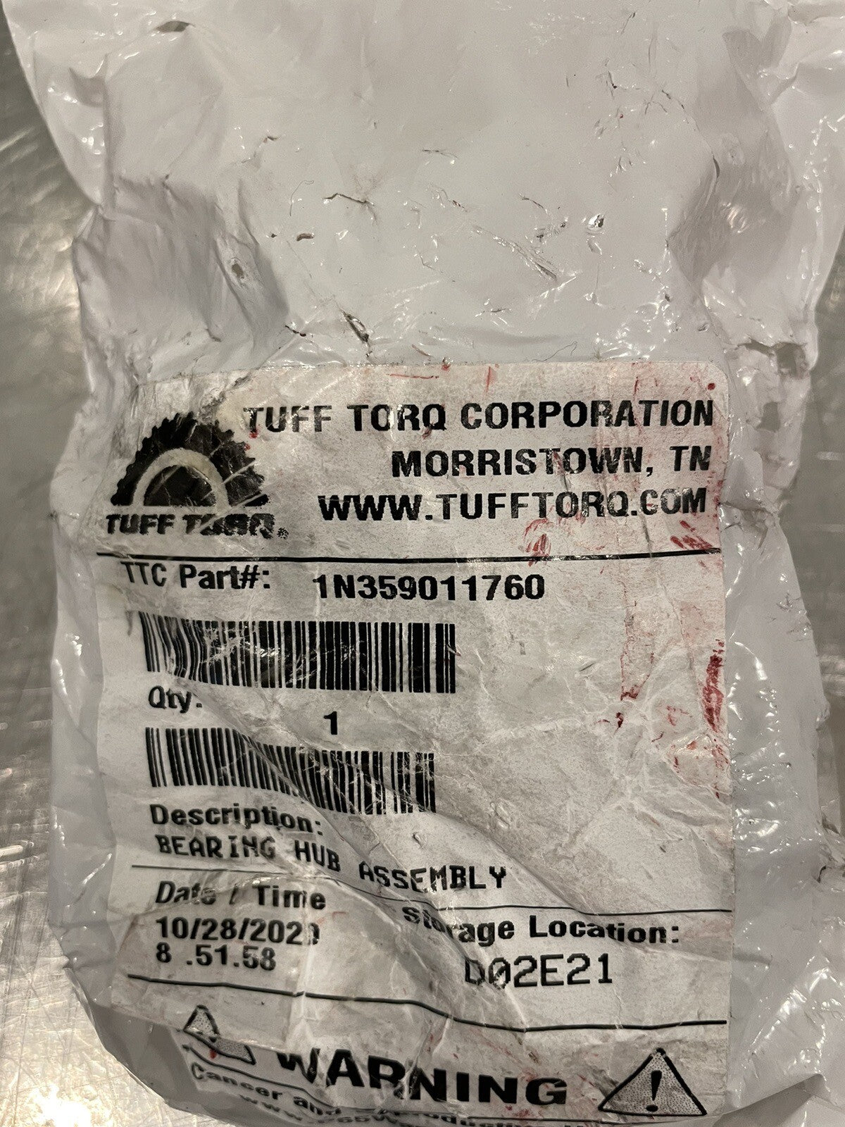 Tuff Torq 1N359011760 Bearing Hub Assembly Genuine NEW! FREE SHIPPING!