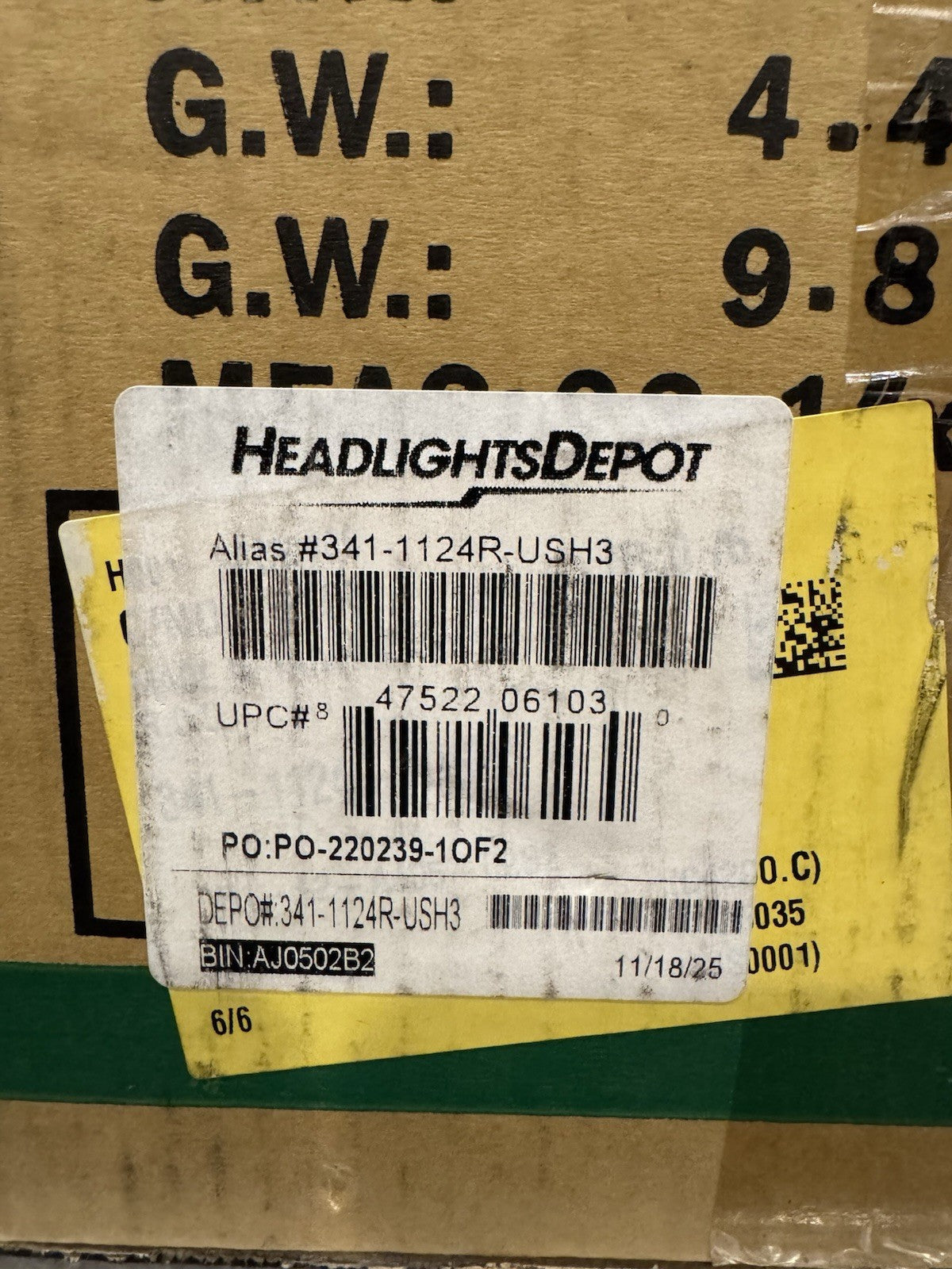 Depo 341-1124R-USH3 Headlight Passenger Volkswagen NEW IN BOX! FREE SHIPPING!