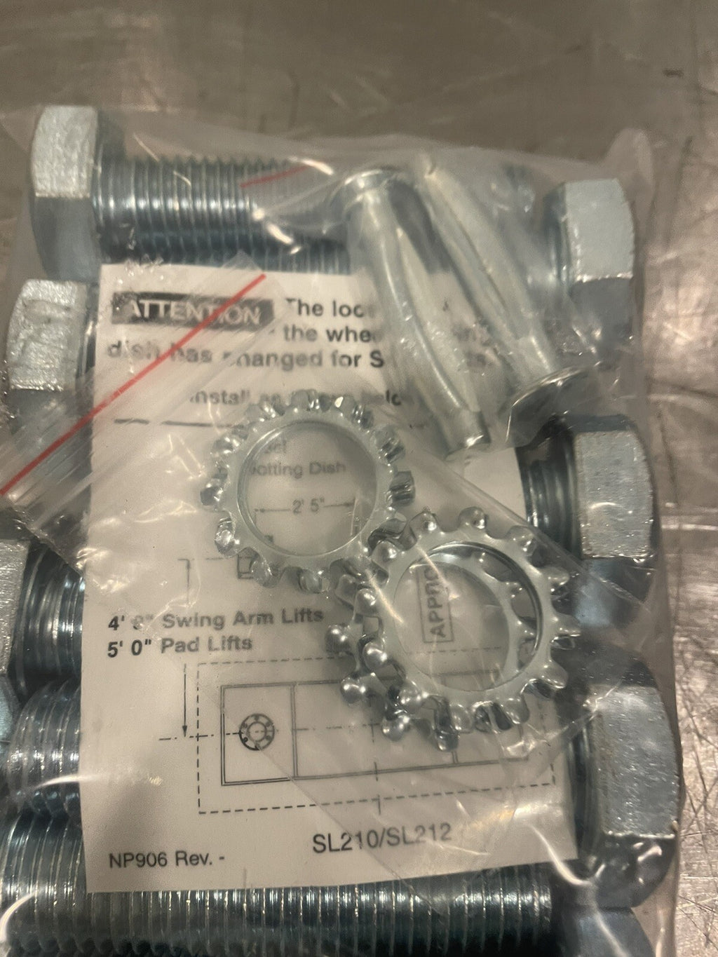 Rotary Lift Bolt Kit U Bolts Nuts Washers Wingnuts NEW! FREE SHIPPING!