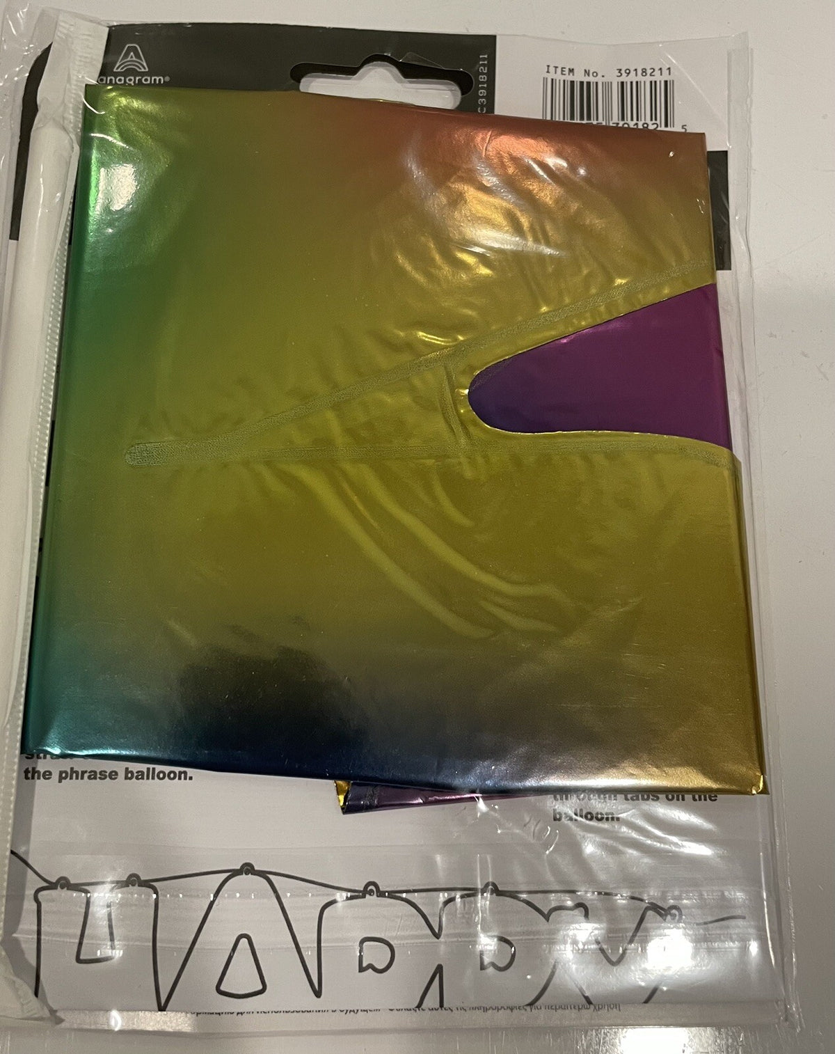 (1) Happy Birthday Rainbow Balloon Anagram 39182 NEW! FREE SHIPPING!
