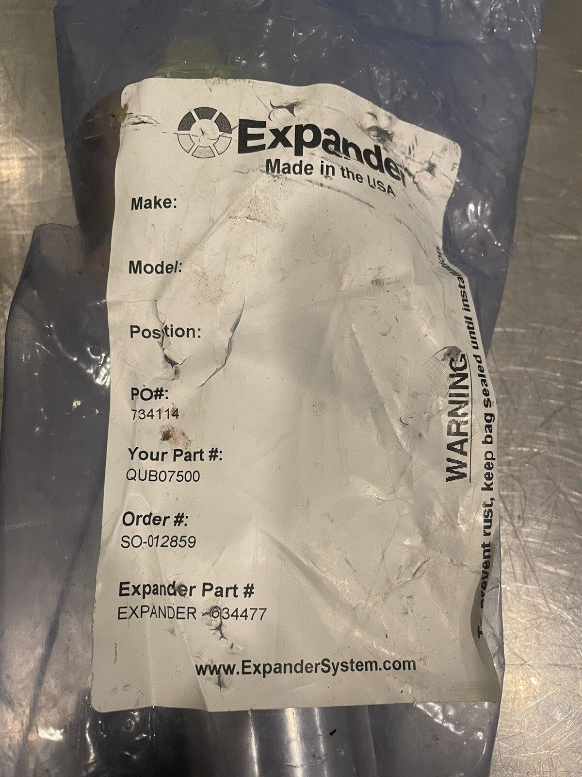 Expander 634477 Pivot Pin NEW! FREE SHIPPING!