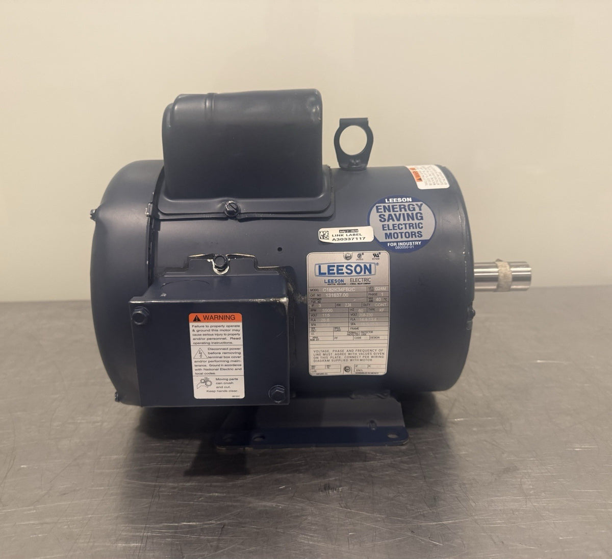 Leeson 131637.00 Motor 3HP 115/208-230V 3500 RPM 1PH NEW! FREE SHIPPING!