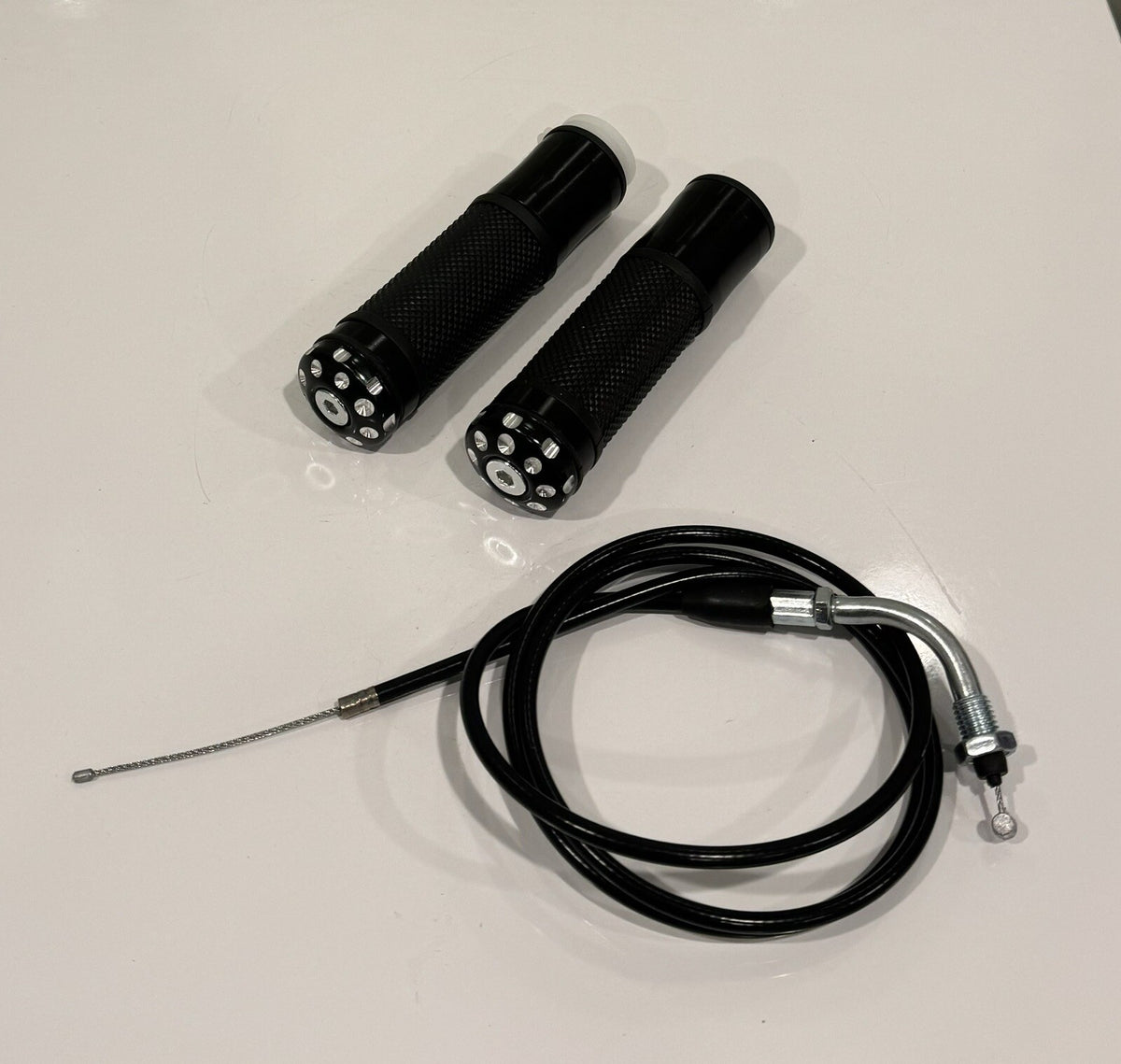 Red Dragon Billet Aluminum Scooter Motorcycle Handlebar Set Black Chrome NEW!