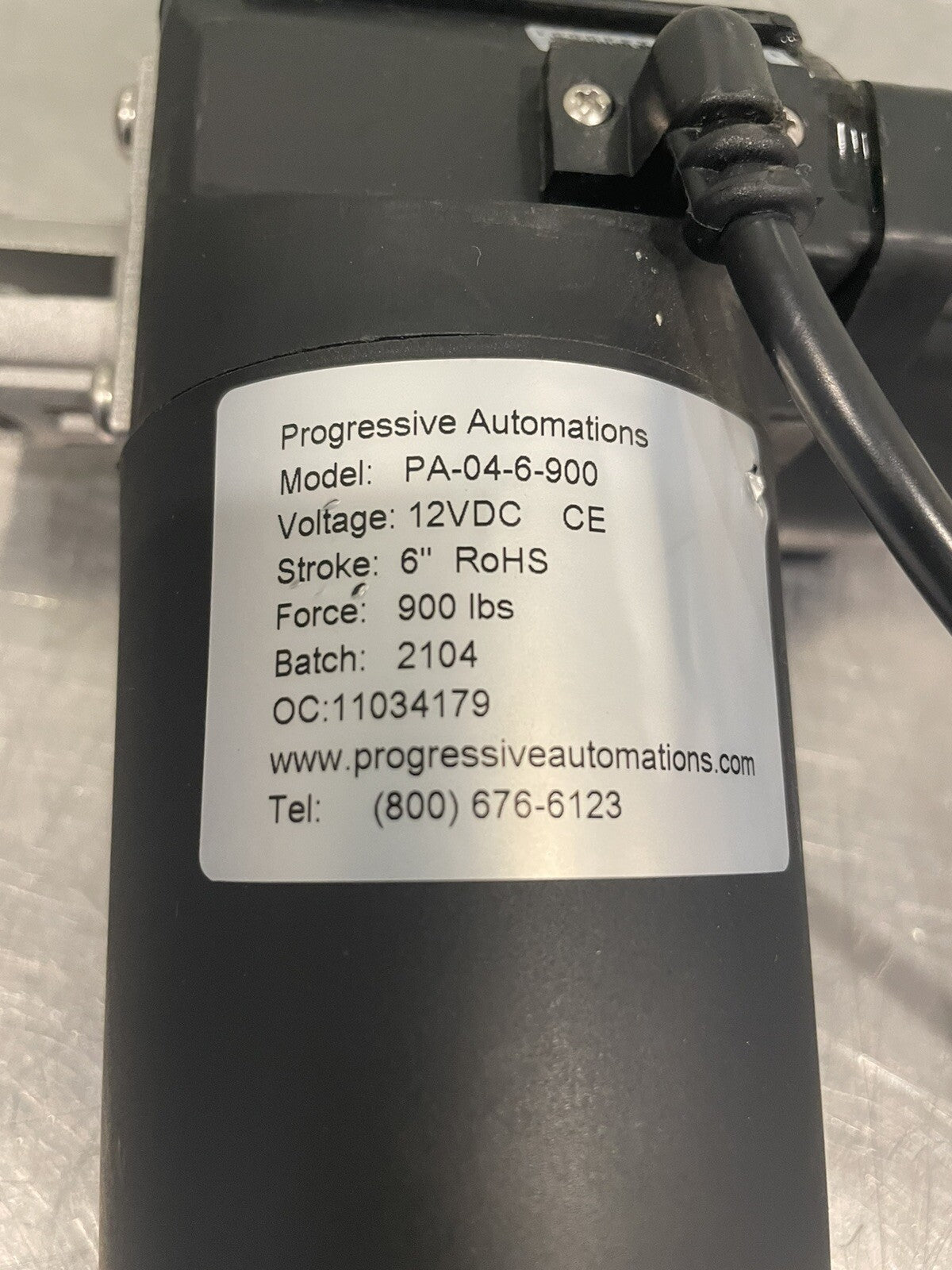 PA-04-6-900 Linear Actuator 12VDC 6” Stroke 900lb Force NEW! FREE SHIPPING!