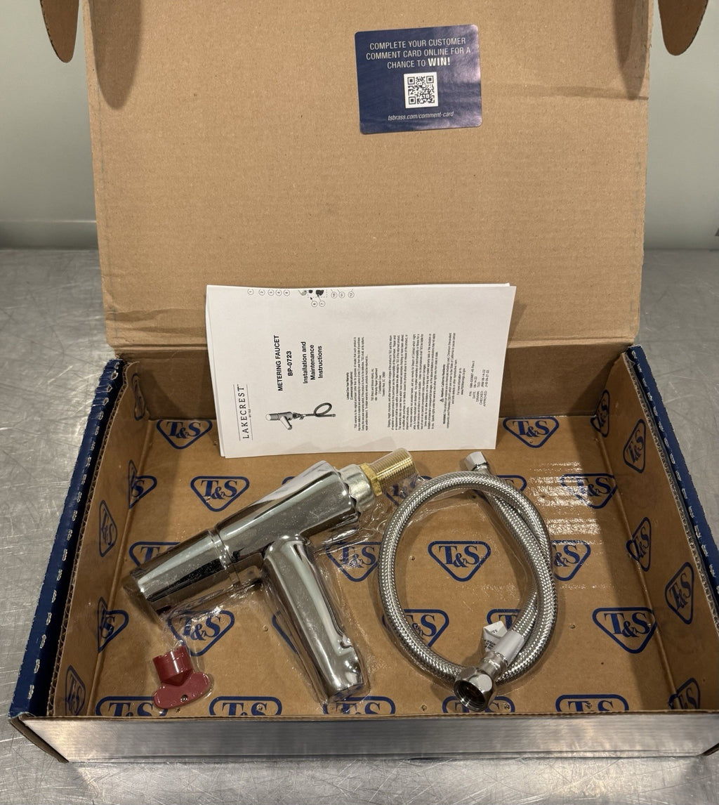 T&S BP-0723 Lakecrest Aesthetic Metering Lavatory Faucet Chrome NEW! SHIPS FREE!